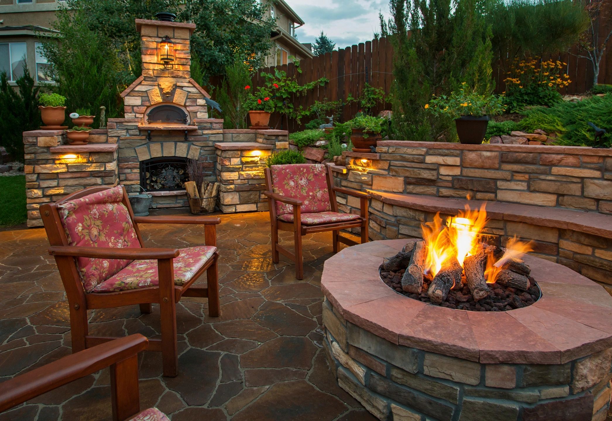 Outdoor patio with fire pit